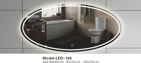 Oval Illuminated Backlit Bathroom Mirror With Light Frame Anti Fog Horizontal