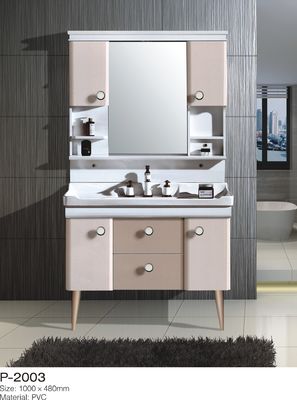 Ceramic Basin PVC Bathroom Vanity Small Floor Standing Install Tissues Keeping