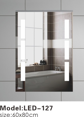 Wall Mounted Touch LED Bathroom Mirror , Split Rectangle Light Up Mirror With Lights In It