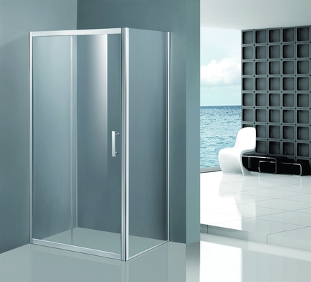 แผ้วกระจกกั้นอาบน้ำโครเมี่ยมกรอบฝักบัว Enclosure Coner เลื่อนเปิด