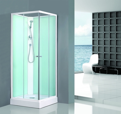 ห้องน้ำสแควร์ทุกห้องอาบน้ำกระจกเปลือก PVC กลางแผงจิตรกรรมหลังสีขาว