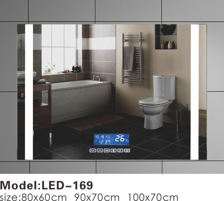 กระจกห้องน้ำพร้อมไฟ Led และเซ็นเซอร์เคลื่อนไหว Demister, สี่เหลี่ยมผืนผ้า Light Up Mirror